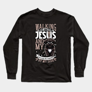 Jesus and dog - Bouvier des Flandres Long Sleeve T-Shirt